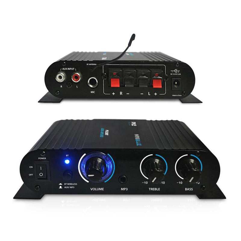 Pyle 90 Watt 8 Ohm Bluetooth Mini Blue Home Studio Class T Amplifier (Open Box)