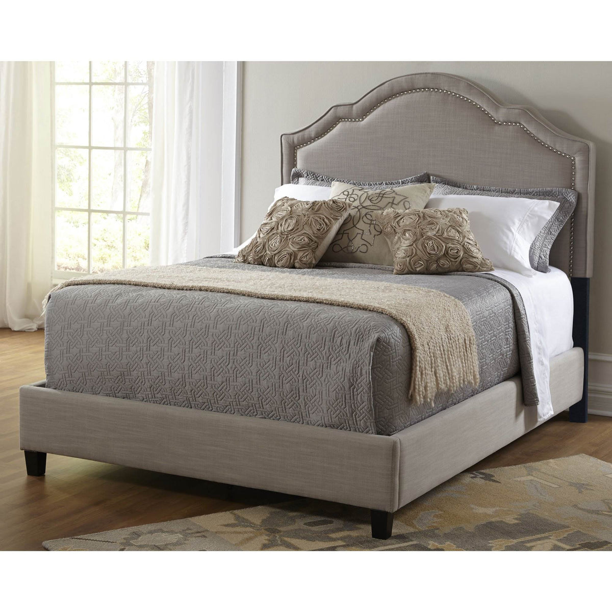 Pulaski Accentrics Home Shaped Nailhead Upholstered Headboard, Queen | Open Box