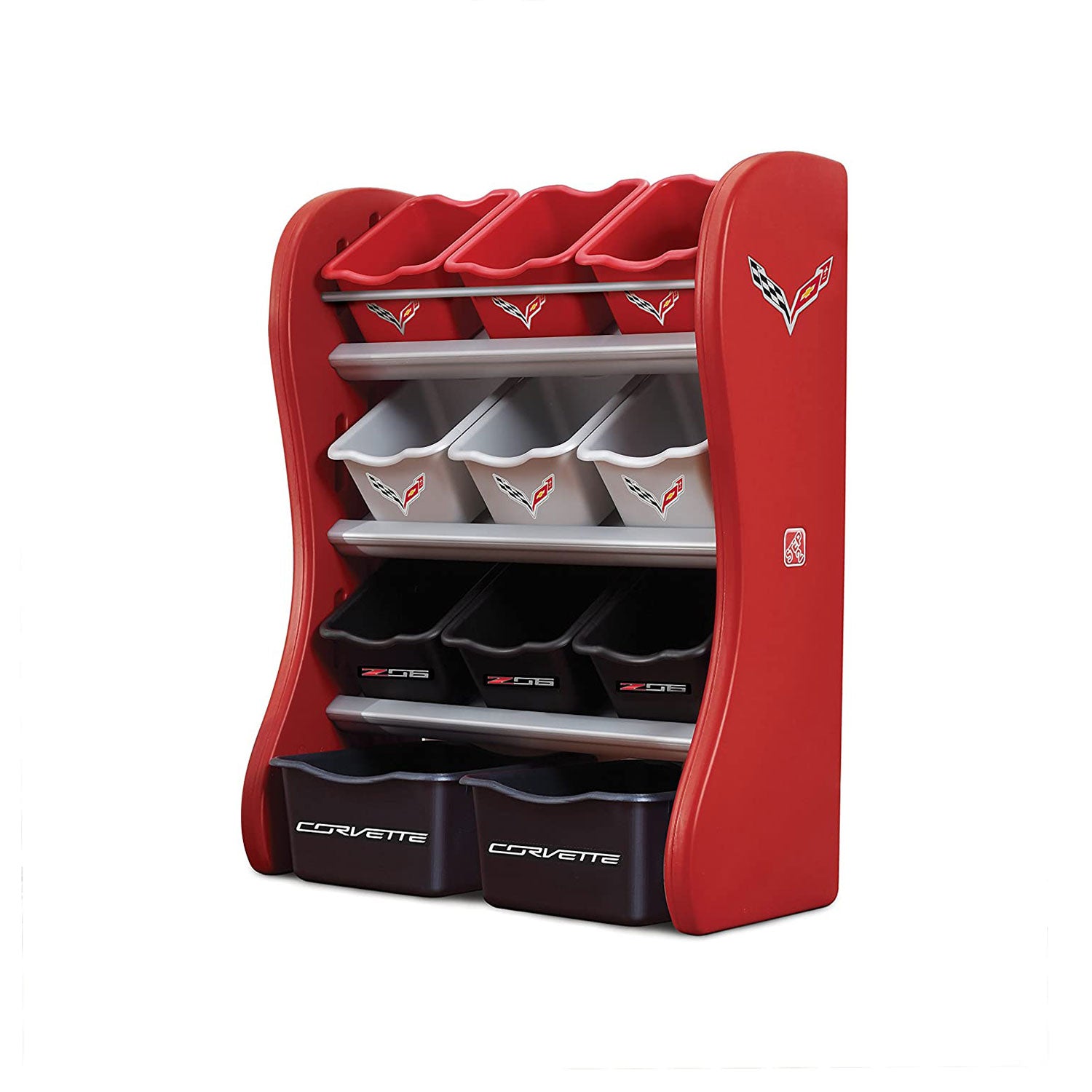 Step2 Kids Corvette Room 11 Bin Plastic Playroom Organizer & Toy Storage Unit