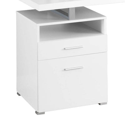 Monarch Specialties 60" Modern Home Computer Desk with Filing Drawer, White
