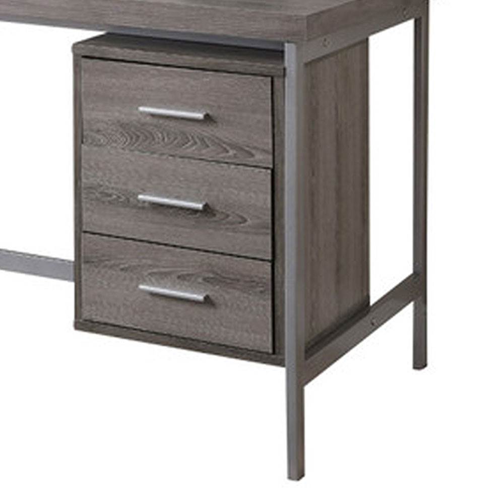 Monarch Specialties 60" Modern Home Office Computer Desk w/ Drawers, Dark Taupe