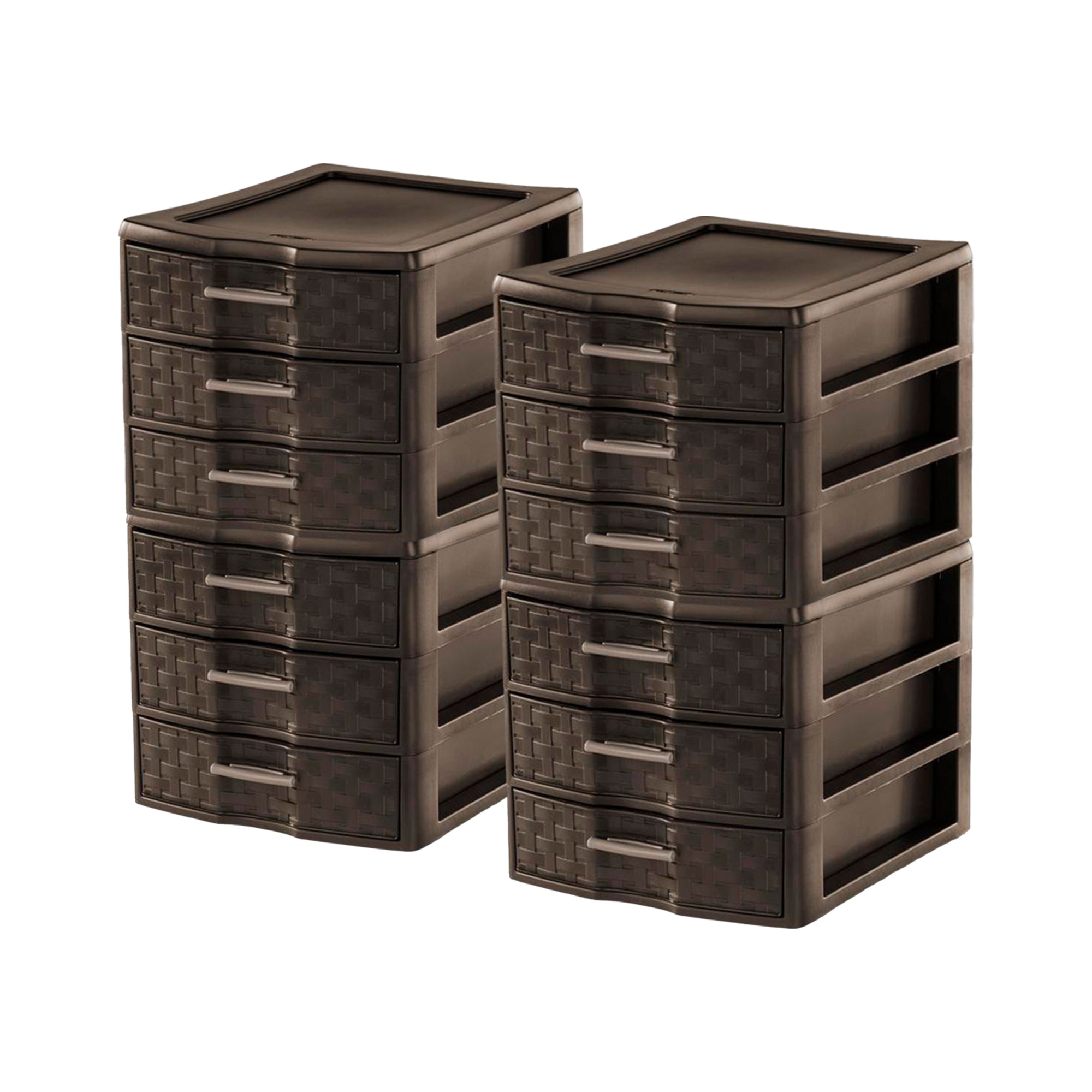 Sterilite Medium Weave Craft Office Supplies 3 Drawer Storage Organizer (4 Pack)