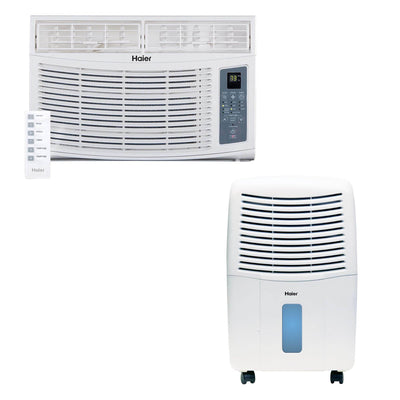 Haier HWR06XCR 6,000 BTU Window Air Conditioner with DM32M Portable Dehumidifier
