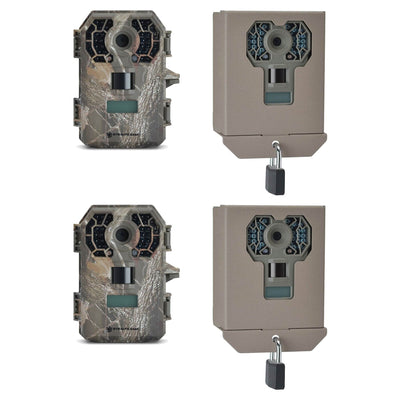 Stealth Cam 10 MP HD No Glow Scouting Game Trail Camera, 2 Pack + Security Boxes