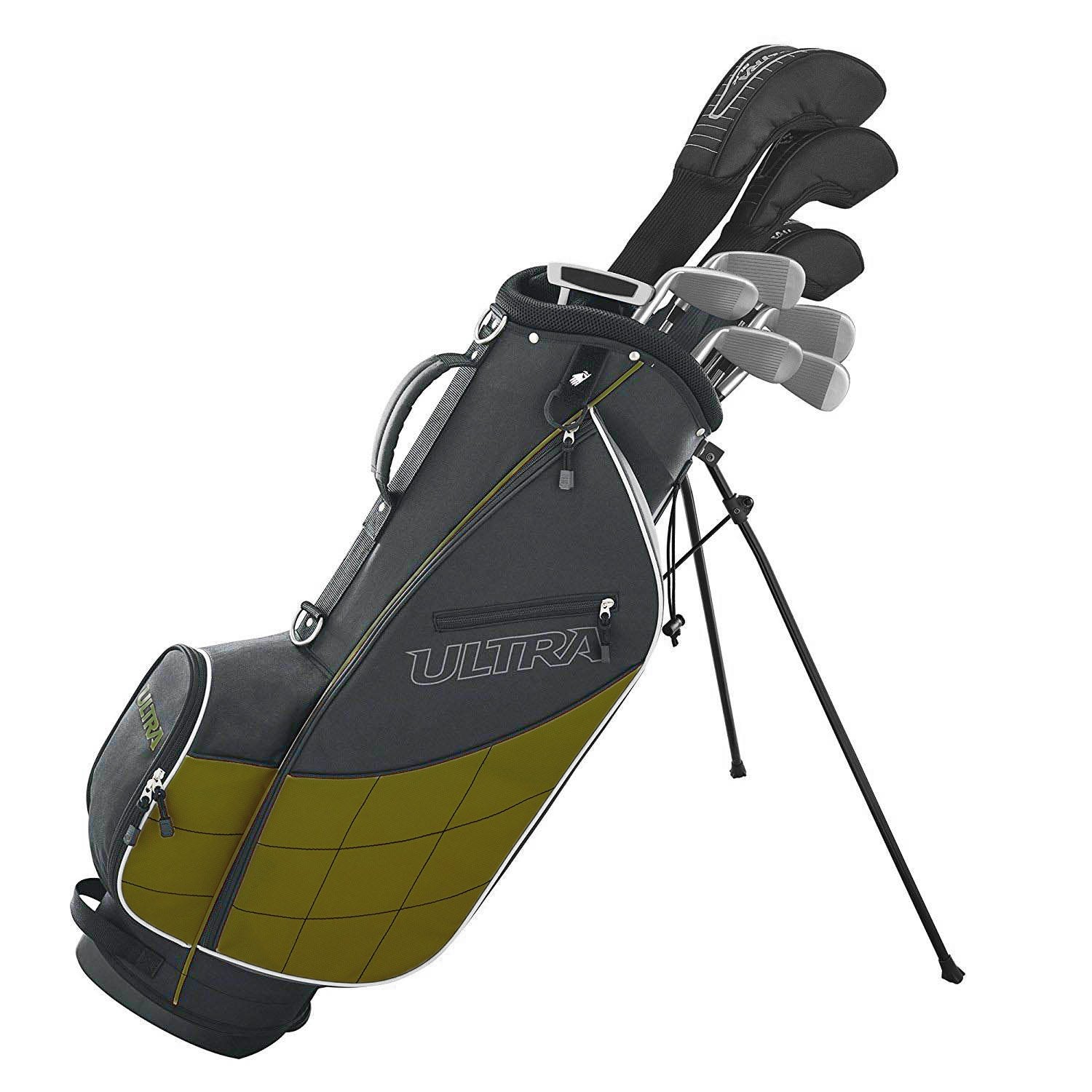 Wilson Golf Ultra Men's 9-Club, Left-Handed Set w/ Bag and Cover, Gray & Green