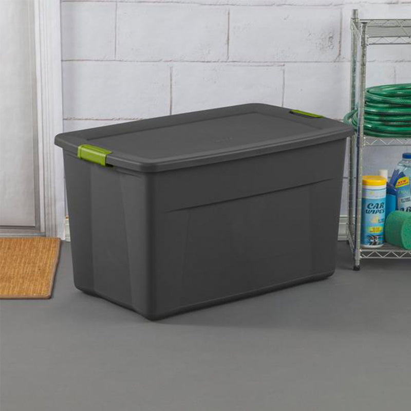 Sterilite 35 Gallon Storage Tote Box with Latching Container Lid, Gray (8 Pack)
