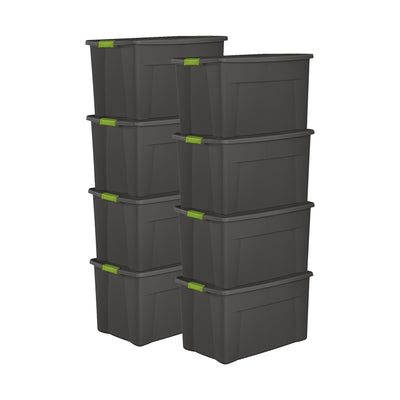 Sterilite 35 Gallon Storage Tote Box with Latching Container Lid, Gray (8 Pack) - VMInnovations
