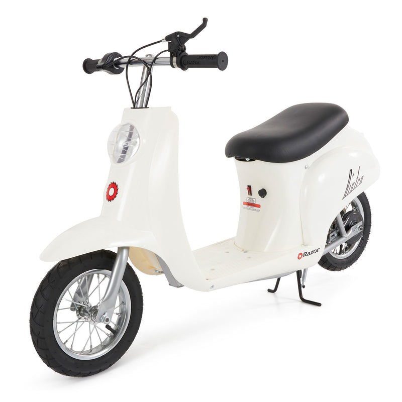 Razor Pocket Mod Mini Euro 24 Volt 250 Watt Electric Scooter, White (Open Box)