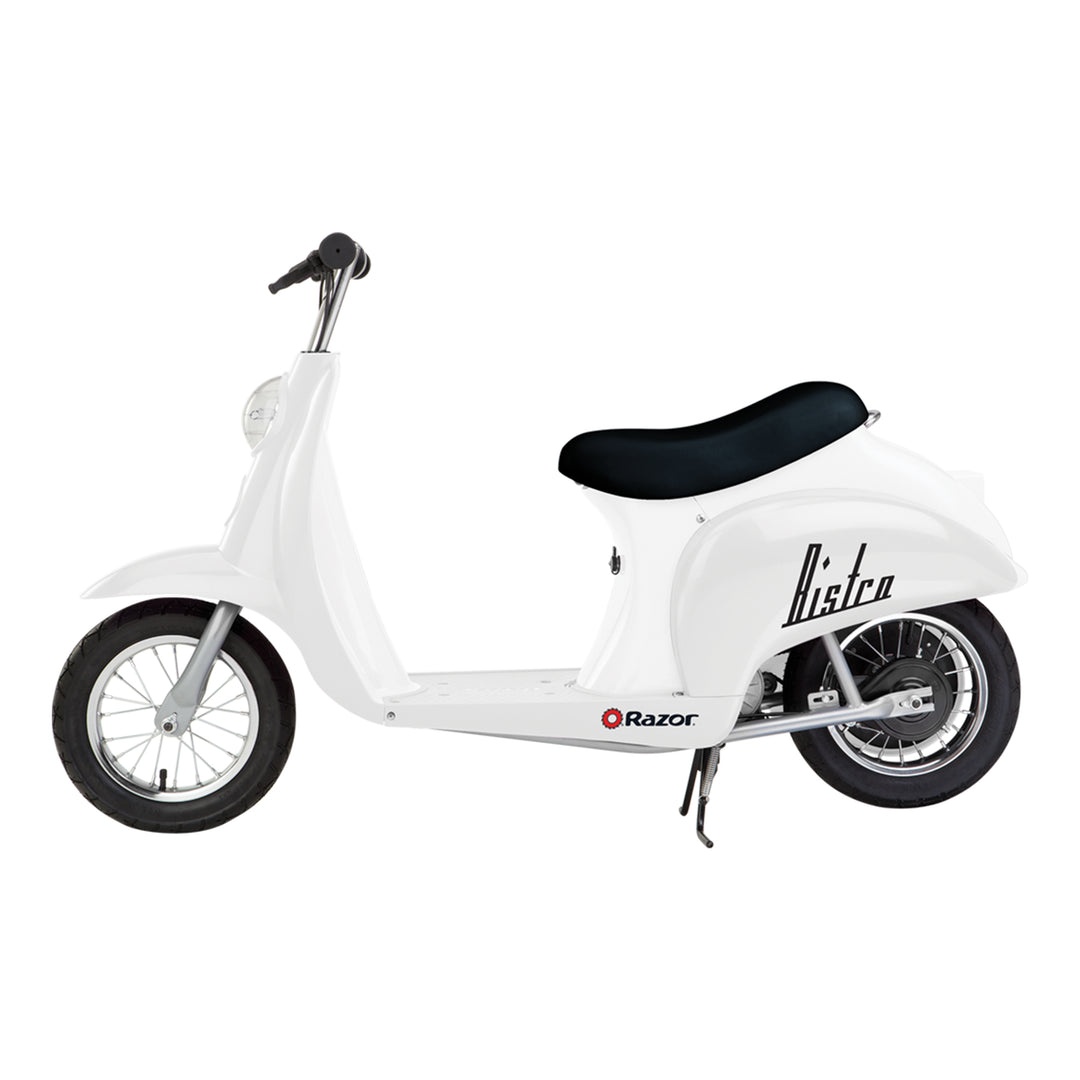 Razor Pocket Mod Miniature Euro 24V Electric Kids Ride On Retro Scooter, White