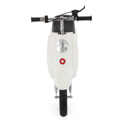 Razor Pocket Mod Miniature Euro 24V 250W Electric Retro Scooter, White w/ Helmet