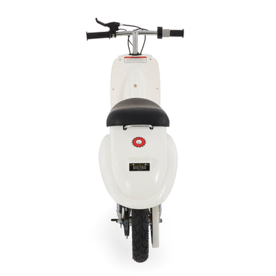 Razor Pocket Mod Miniature Euro 24V 250W Electric Retro Scooter, White w/ Helmet