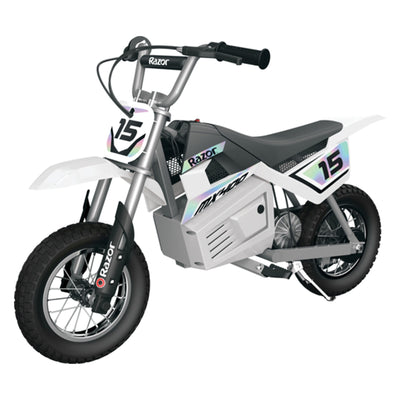 Razor MX400 Dirt Rocket 24V Electric Toy Motocross Dirt Bike, White (2 Pack)