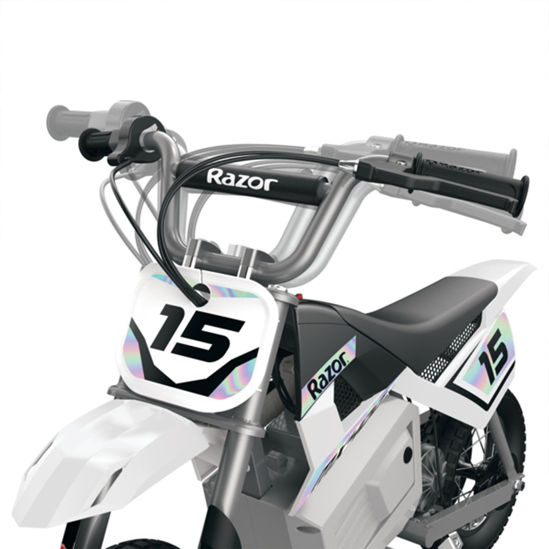 Razor MX400 Dirt Rocket 24V Electric Toy Motocross Motorcycle Dirt Bike, White