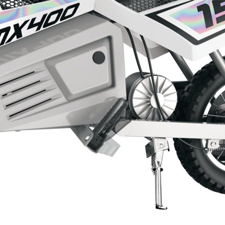 Razor MX400 Dirt Rocket 24V Electric Toy Motocross Dirt Bike, White (2 Pack)