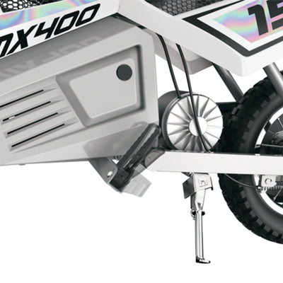 Razor MX400 Dirt Rocket 24V Electric Toy Motocross Motorcycle Dirt Bike, White