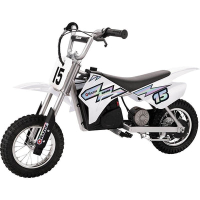 Razor MX400 & MX650 Electric Toy Motocross Motorcycle Dirt Bike, White & Black