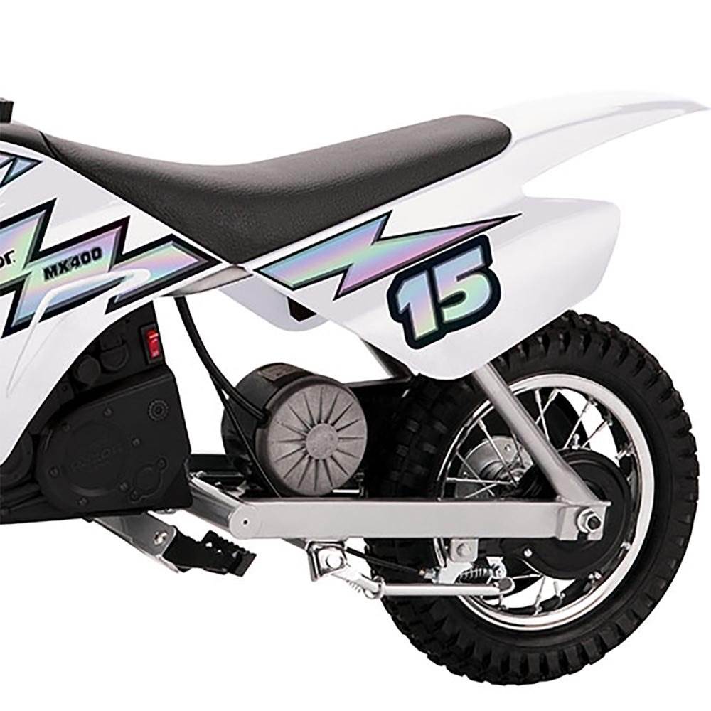 Razor MX400 & MX650 Electric Toy Motocross Motorcycle Dirt Bike, White & Black