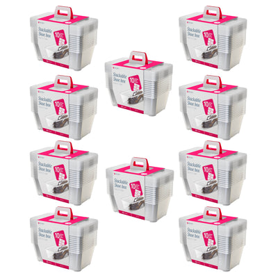 Life Story 5.7-Liter Clear Shoe & Closet Storage Box Container (10 Pack)