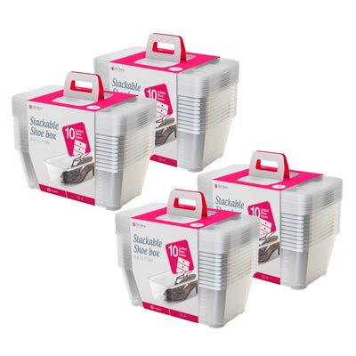 Life Story 6L Shoe and Closet Storage Box Stacking Containers, Clear (40 Pack) - VMInnovations