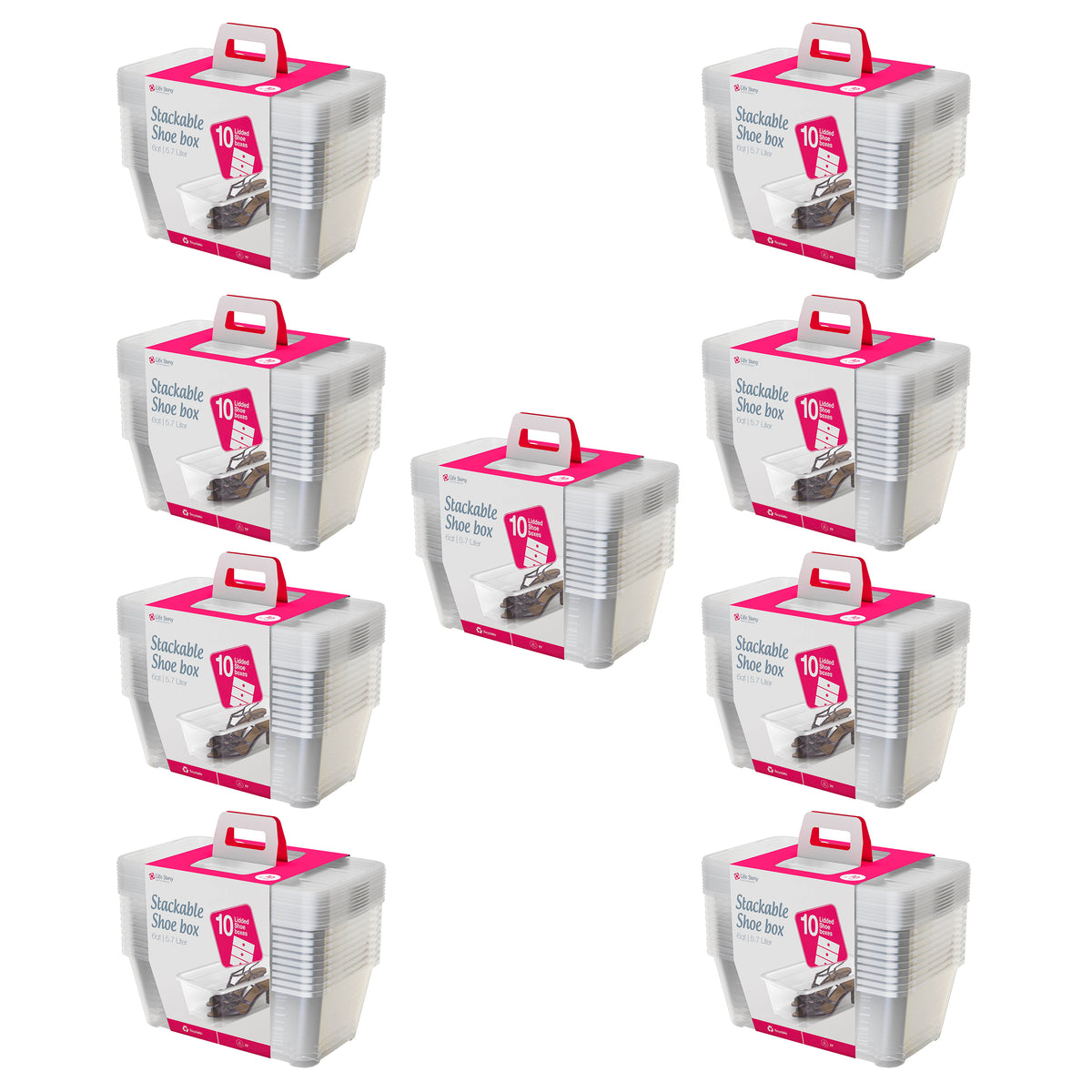 Life Story 5.7 Liter Clear Shoe/Closet Storage Box Stacking Container (90 Boxes)