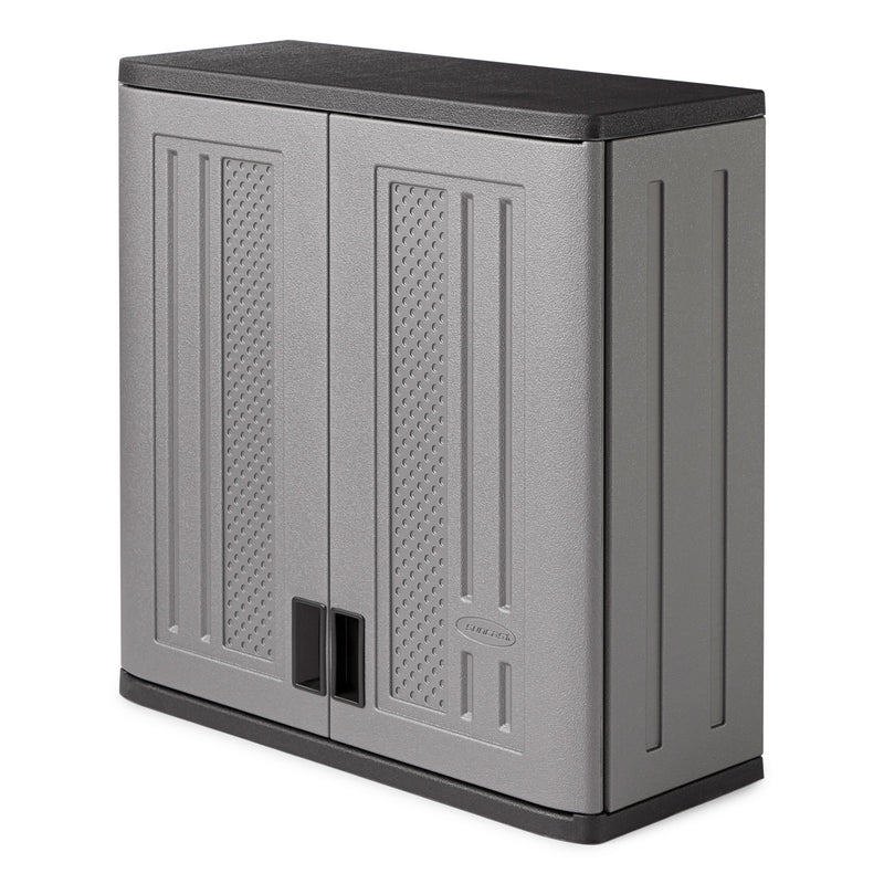 Suncast 4 Cubic Feet Resin Single Shelf Garage Wall Storage Cabinet, Platinum