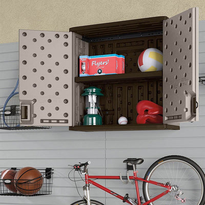 Suncast 4 Cubic Feet Resin Single Shelf Garage Wall Storage Cabinet (Open Box)