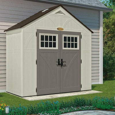 Suncast Tremont 8' x 4' Resin Outdoor Patio and Garden Backyard Storage Shed - VMInnovations