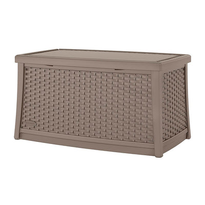 Suncast Elements 30 Gallon Outdoor Patio Resin Wicker Coffee Table (Open Box)