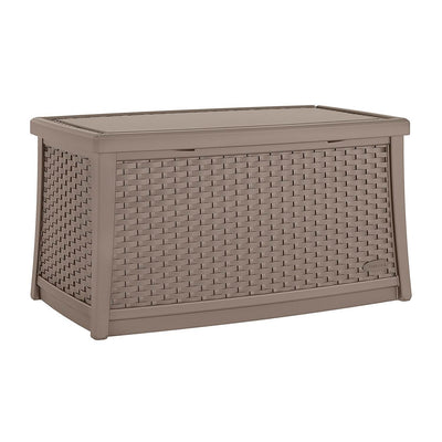 Suncast Elements 30 Gallon Outdoor Patio Resin Wicker Coffee Table (Open Box)