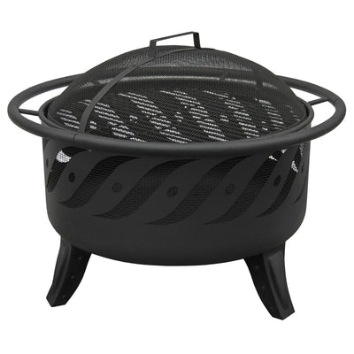 Landmann Fire Wave Pattern Outdoor Patio Fire Pit w/ Cooking Grate (Open Box)