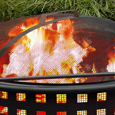 Landmann City Lights Memphis Pattern Outdoor Patio Fire Pit w/ Cooking Grate