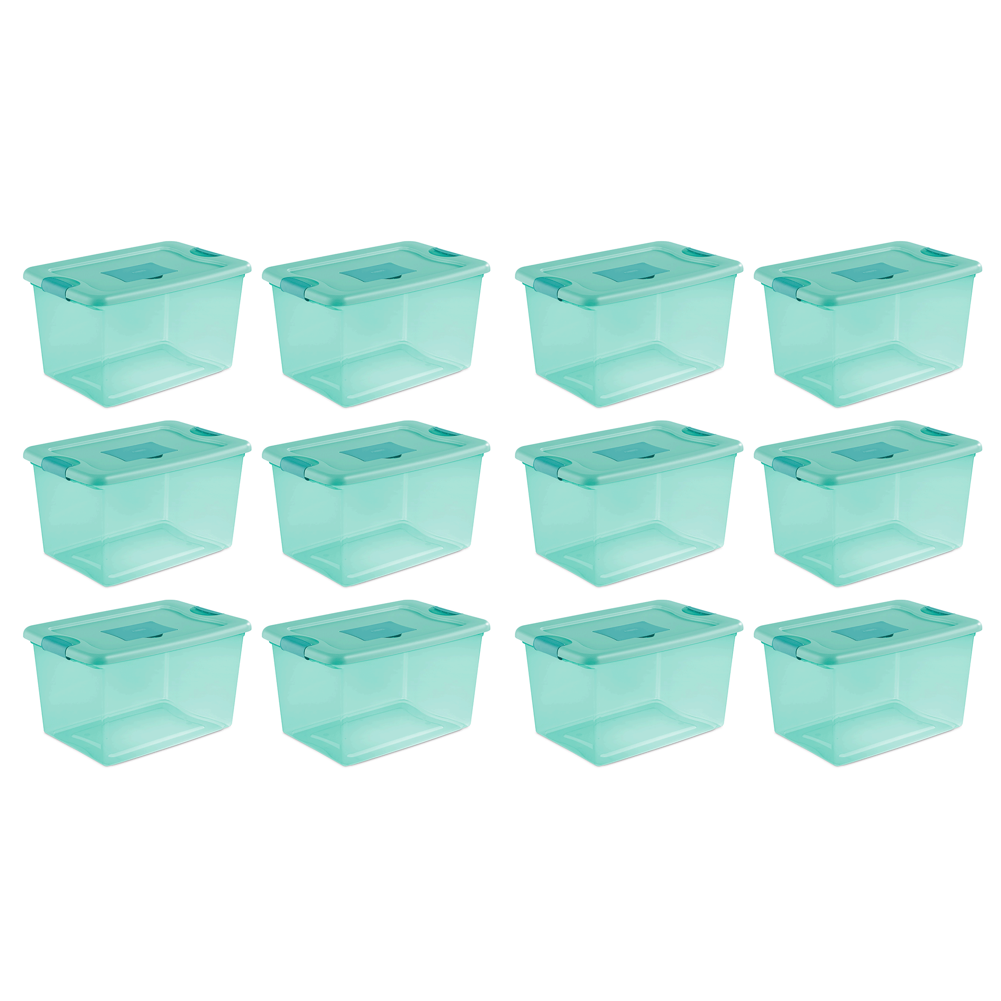 Sterilite 64 Quart Fresh Scent Stackable Plastic Storage Box Container (12 Pack)