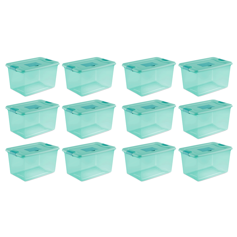 Sterilite 64 Quart Fresh Scent Stackable Plastic Storage Box Container (12 Pack) - VMInnovations