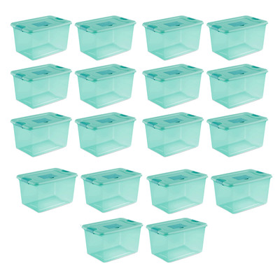 Sterilite 64 Quart Fresh Scent Stackable Plastic Storage Box Container (18 Pack)