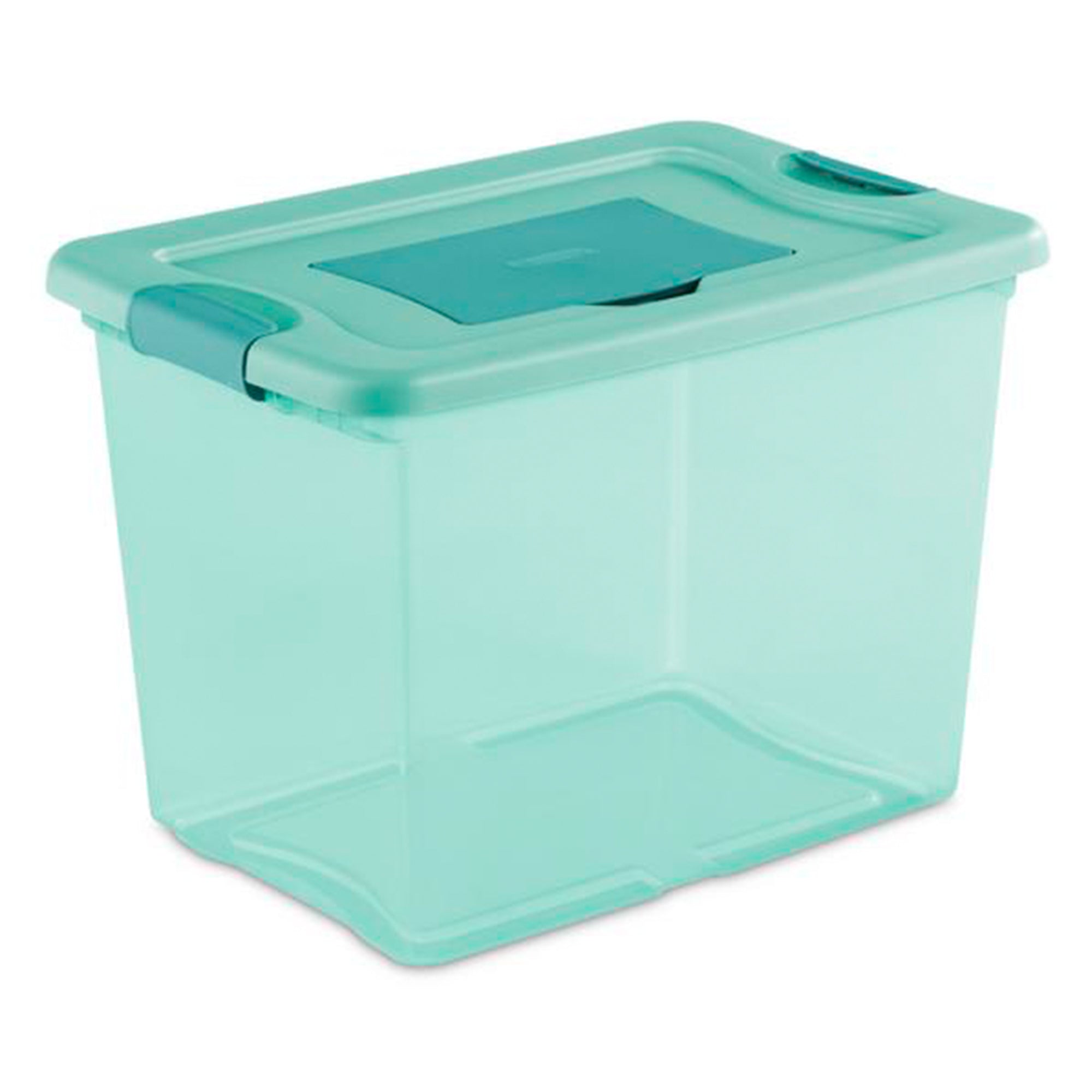 Sterilite 25 Quart Fresh Scent Stackable Storage Box Container (6 Pack), Aqua