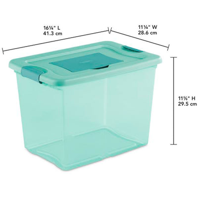 Sterilite 25 Quart Fresh Scent Stackable Storage Box Container (6 Pack), Aqua