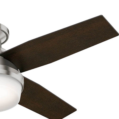 Hunter 44" Dempsey Low Profile Brushed Nickel Ceiling Fan with Light (Open Box)