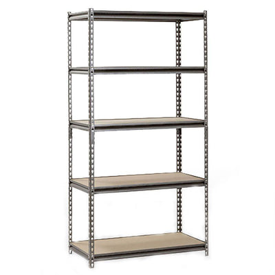 Muscle Rack Adjustable 5-Shelf Z-Beam Steel Storage Rack Shelving Unit, Silver
