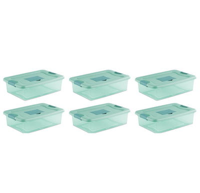 Sterilite 32 Quart Fresh Scent Stackable Plastic Storage Box Container (6 Pack)