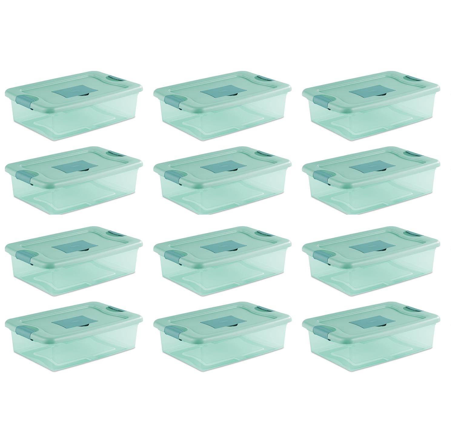 Sterilite 32 Quart Fresh Scent Stackable Plastic Storage Box Container (12 Pack)