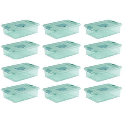 Sterilite 32 Quart Fresh Scent Stackable Plastic Storage Box Container (12 Pack)