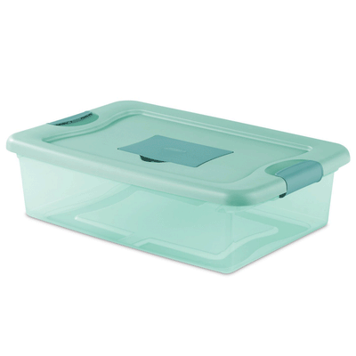 Sterilite 32 Quart Fresh Scent Stackable Plastic Storage Box Container (18 Pack)