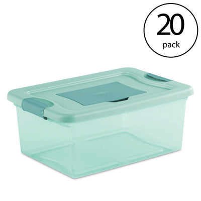 Sterilite 15 Quart Fresh Scent Stackable Shoe Storage Box Container (20 Pack)
