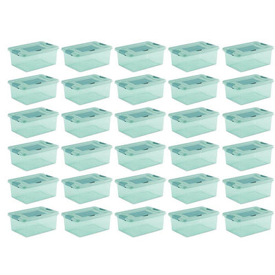 Sterilite 15 Quart Fresh Scent Stackable Shoe Storage Box Container (30 Pack)