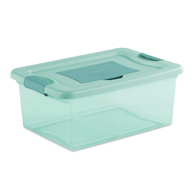 Sterilite 15 Quart Fresh Scent Stackable Shoe Storage Box Container (30 Pack)