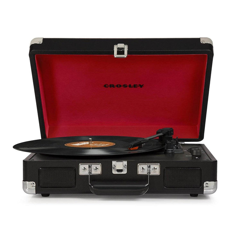 Crosley Cruiser Deluxe Portable 3 Speed Bluetooth Record Player Turntable, Black