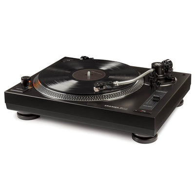 Crosley C200 2 Speed S-Shaped Built-In Preamp Record Player Turntable, Black