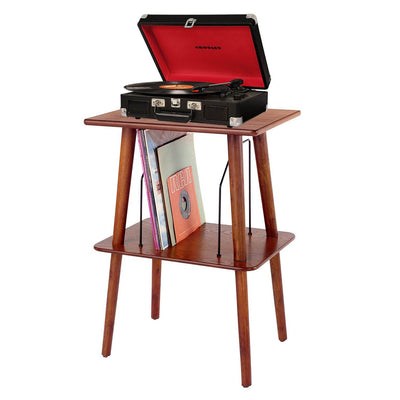 Crosley Manchester Hardwood Veneer Modern Record Player Turntable Stand, Paprika