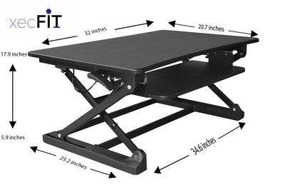 xec-FIT Adjustable Height Sit to Stand Up Desk Laptop Desktop Riser (Open Box)