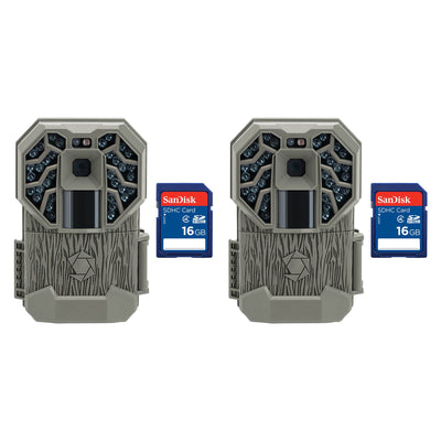 Stealth Cam G34 Pro 12MP HD Video 80' Game Trail Camera, 2 Pack + 16GB SD Cards